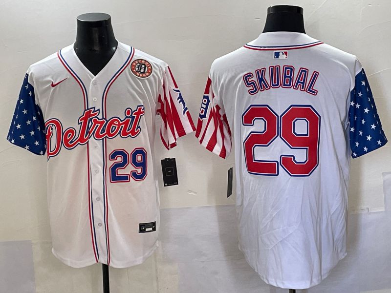 Men Detroit Tigers 29 Skubal White a generation of national flags Jointly Name 2025 Nike MLB Jersey style 3